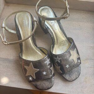 Pearl and Stud block heel sparkly star sandals size EU 39/US Women's 8